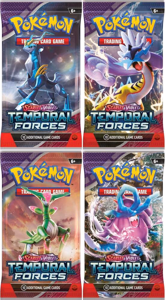 Pokemon Temporal Forces Booster Pack Art Bundle [Set of 4]