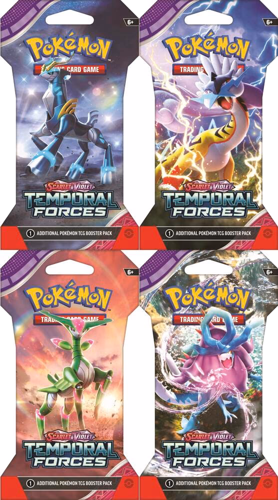 Pokemon Temporal Forces Sleeved Booster Pack Art Bundle [Set of 4]
