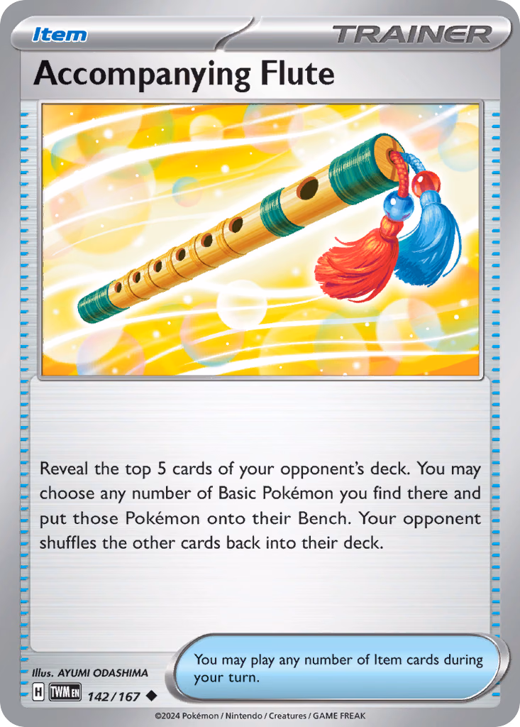 Accompanying Flute Pokemon card (142/167, Twilight Masquerade)