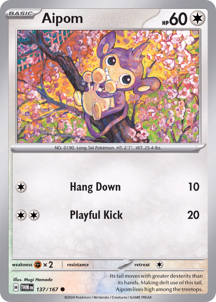 Aipom Pokemon card (137/167, Twilight Masquerade)