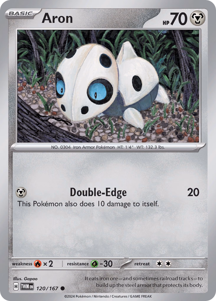 Aron Pokemon card (120/167, Twilight Masquerade)