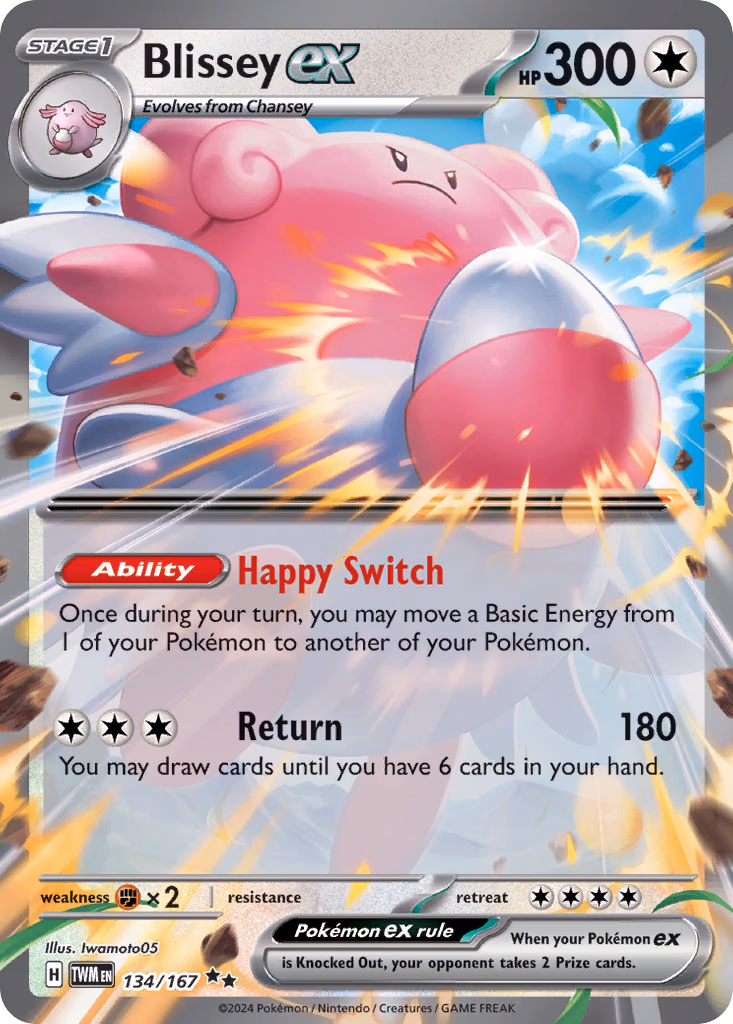 Blissey ex Pokemon card (134/167, Twilight Masquerade)