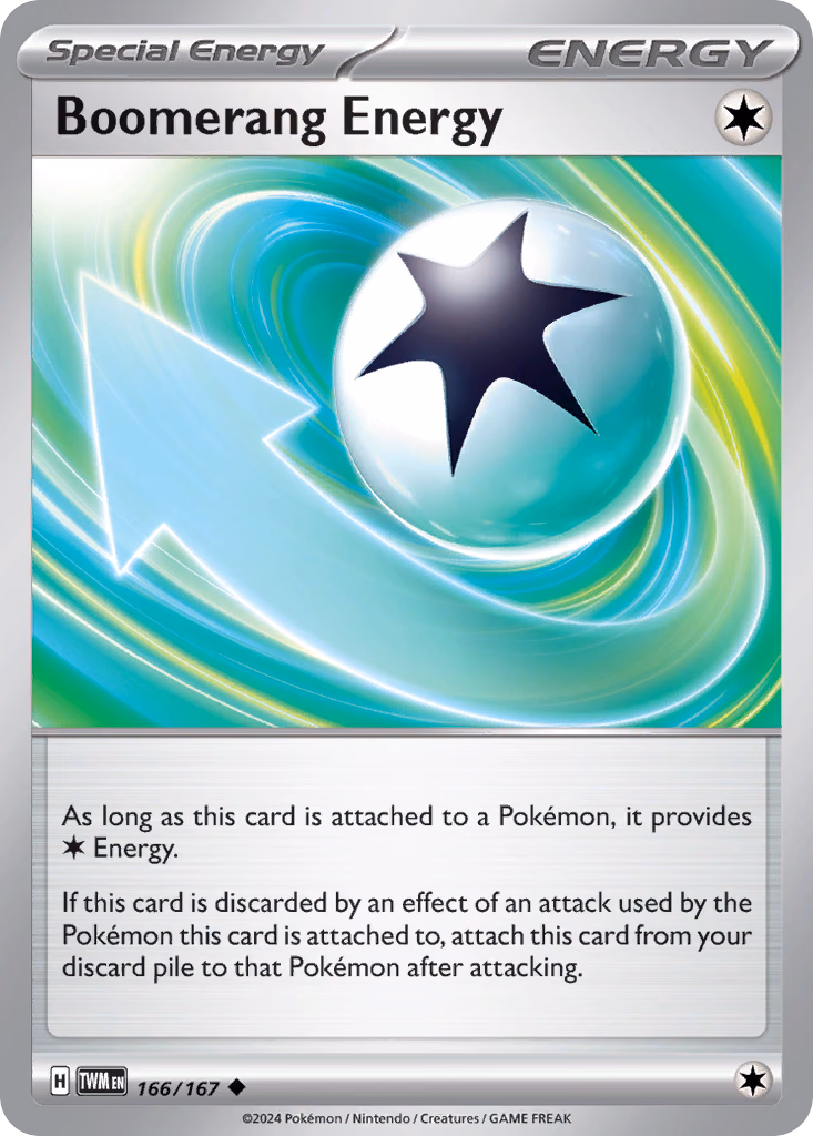 Boomerang Energy Pokemon card (166/167, Twilight Masquerade)