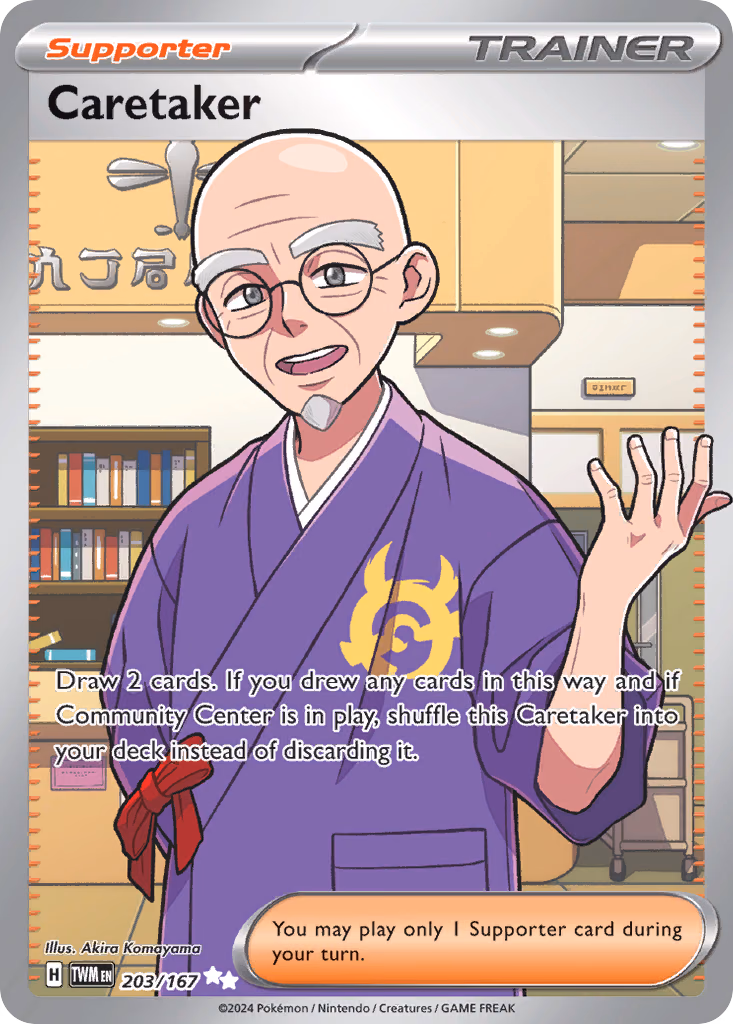 Caretaker Pokemon card (203/167, Twilight Masquerade)