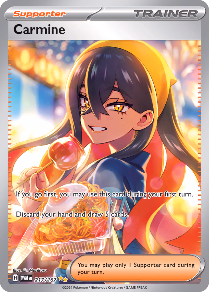 Carmine Pokemon card (217/167, Twilight Masquerade)