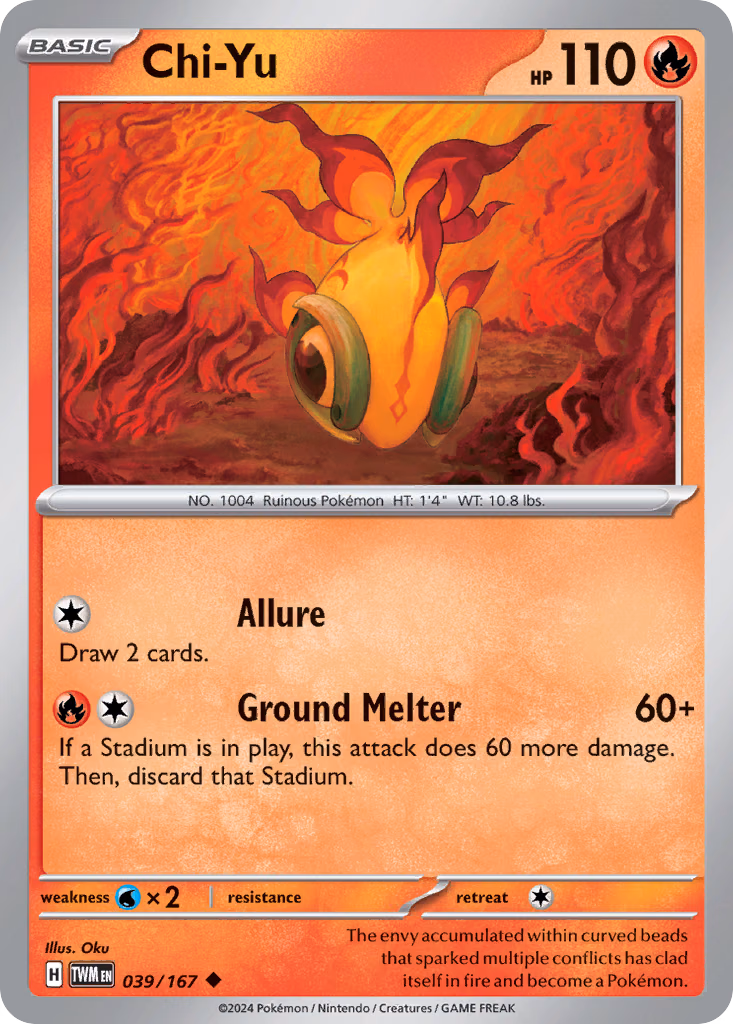 Chi-Yu Pokemon card (039/167, Twilight Masquerade)