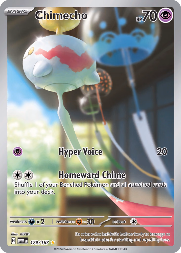 Chimecho Pokemon card (179/167, Twilight Masquerade)