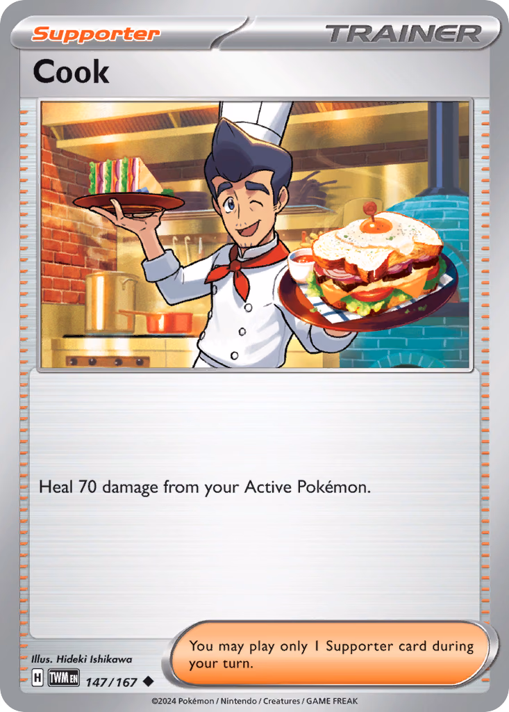Cook Pokemon card (147/167, Twilight Masquerade)