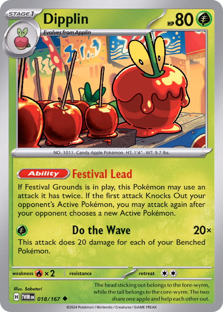 Dipplin Pokemon card (018/167, Twilight Masquerade)