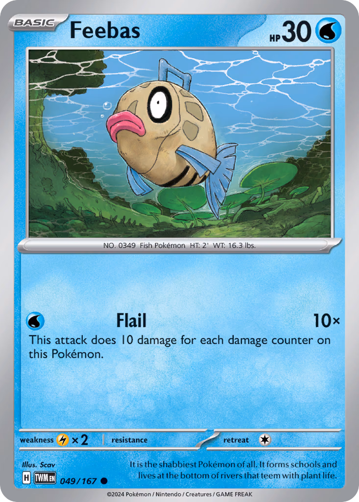 Feebas Pokemon card (049/167, Twilight Masquerade)