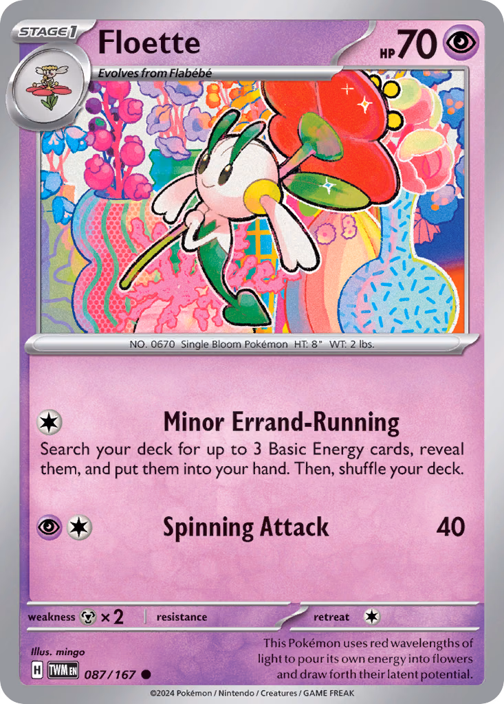 Floette Pokemon card (087/167, Twilight Masquerade)