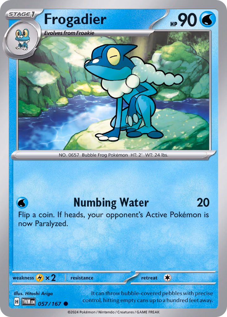 Frogadier Pokemon card (057/167, Twilight Masquerade)