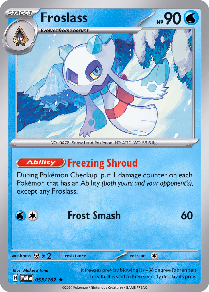 Froslass Pokemon card (053/167, Twilight Masquerade)
