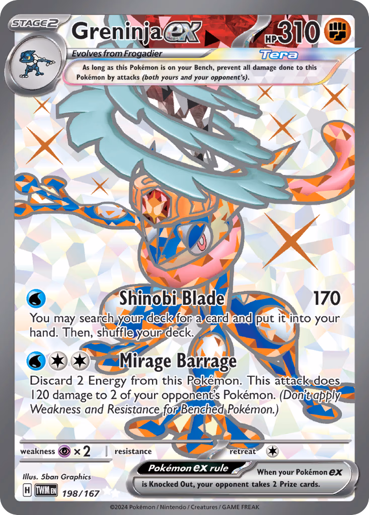 Greninja ex Pokemon card (198/167, Twilight Masquerade)