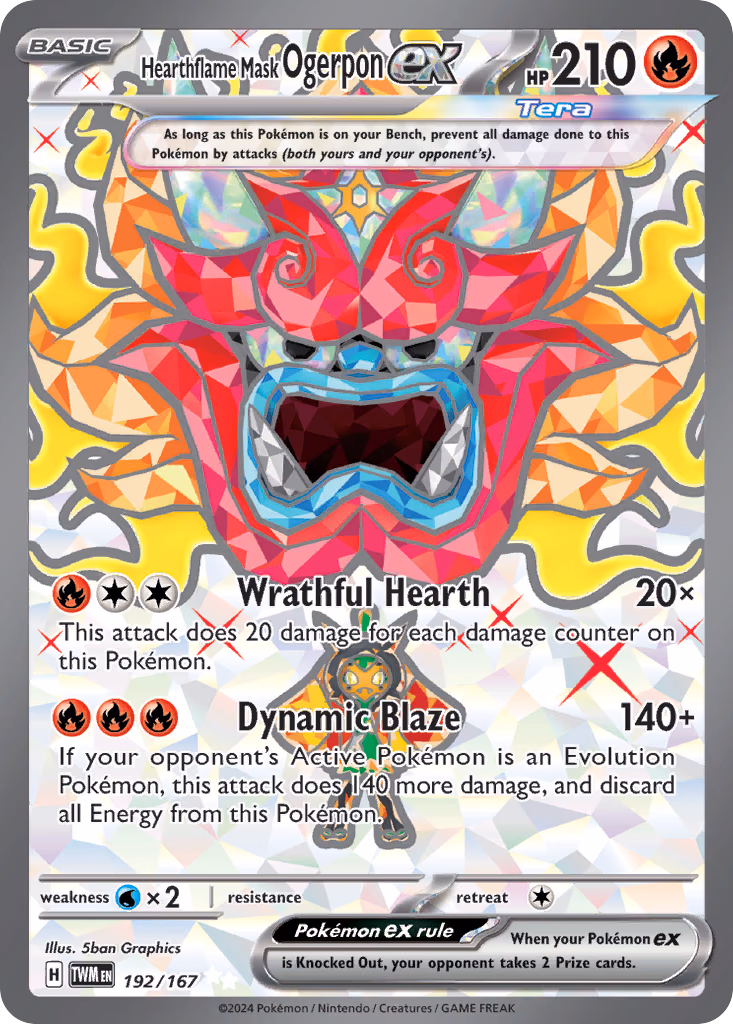 Hearthflame Mask Ogerpon ex Pokemon card (192/167, Twilight Masquerade)