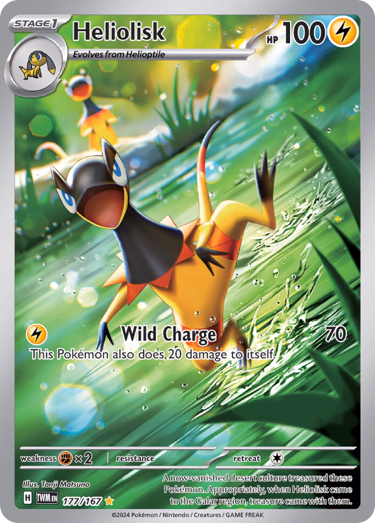 Heliolisk Pokemon card (177/167, Twilight Masquerade)