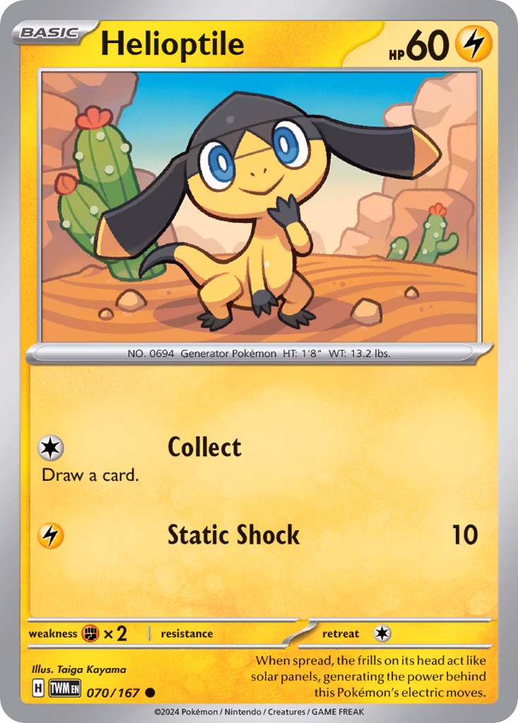 Helioptile Pokemon card (070/167, Twilight Masquerade)