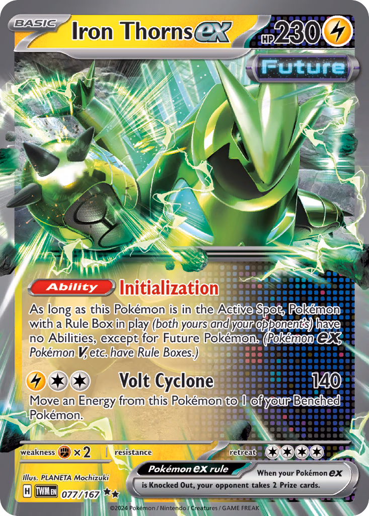 Iron Thorns ex Pokemon card (077/167, Twilight Masquerade)