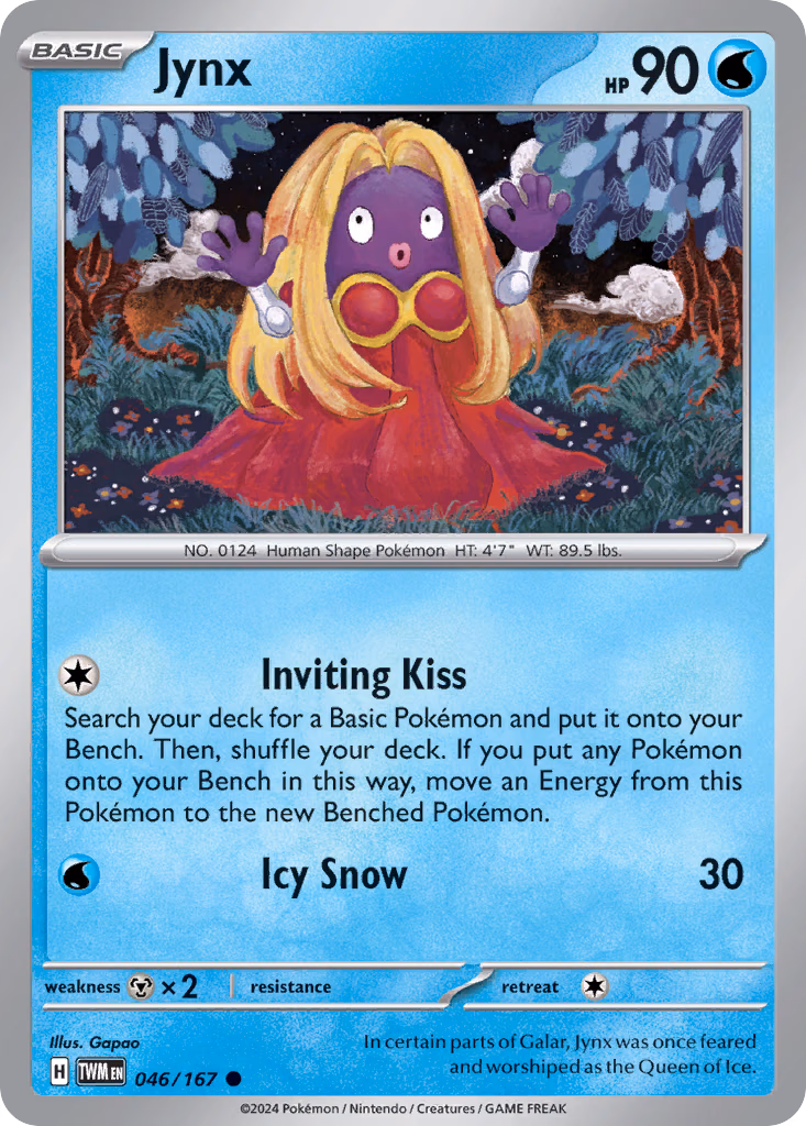 Jynx Pokemon card (046/167, Twilight Masquerade)