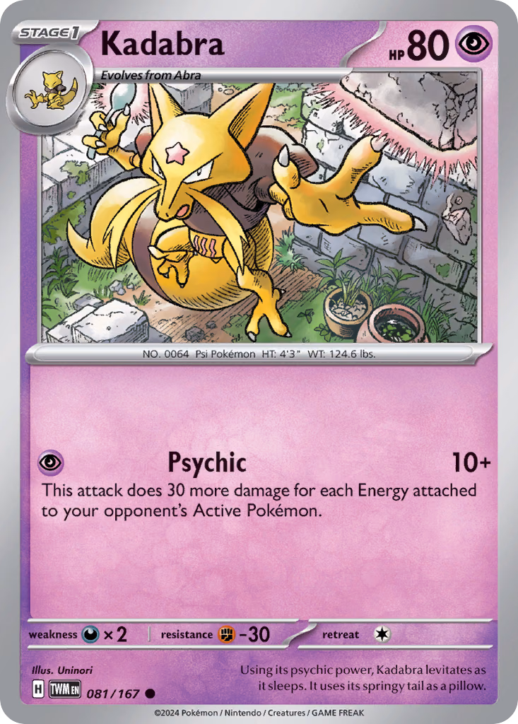 Kadabra Pokemon card (081/167, Twilight Masquerade)