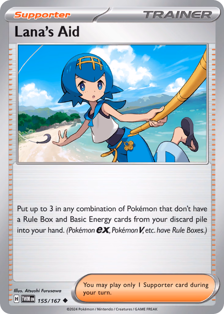 Lana's Aid Pokemon card (155/167, Twilight Masquerade)