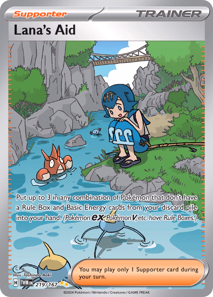 Lana's Aid Pokemon card (219/167, Twilight Masquerade)