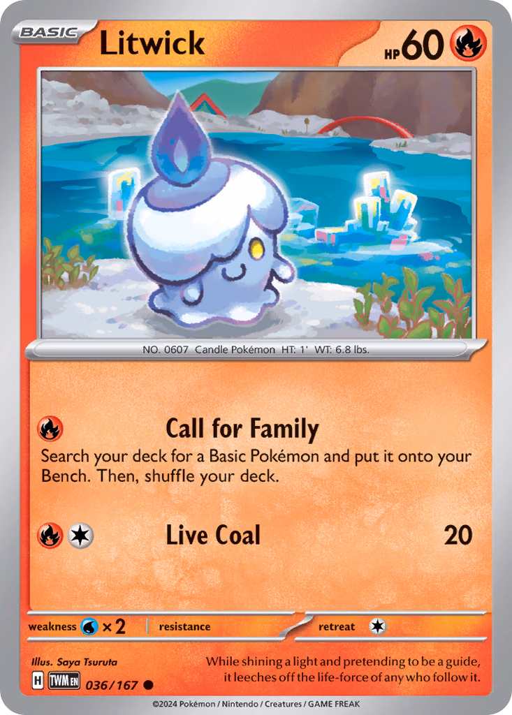 Litwick Pokemon card (036/167, Twilight Masquerade)