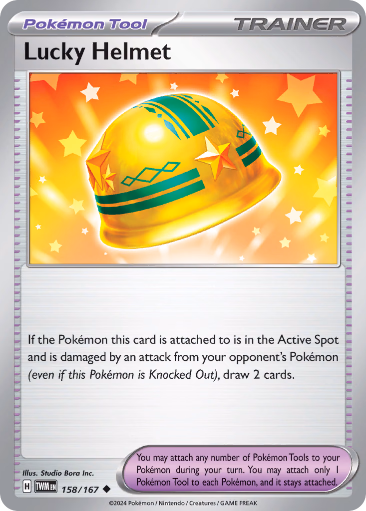 Lucky Helmet Pokemon card (158/167, Twilight Masquerade)