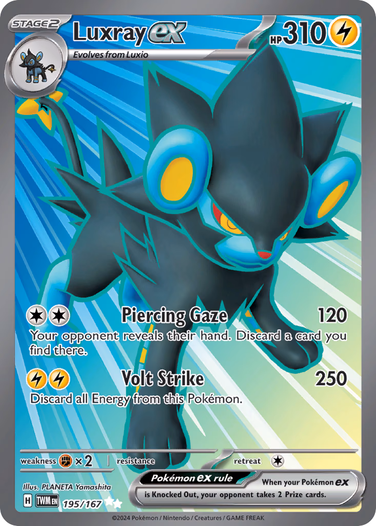 Luxray ex Pokemon card (195/167, Twilight Masquerade)