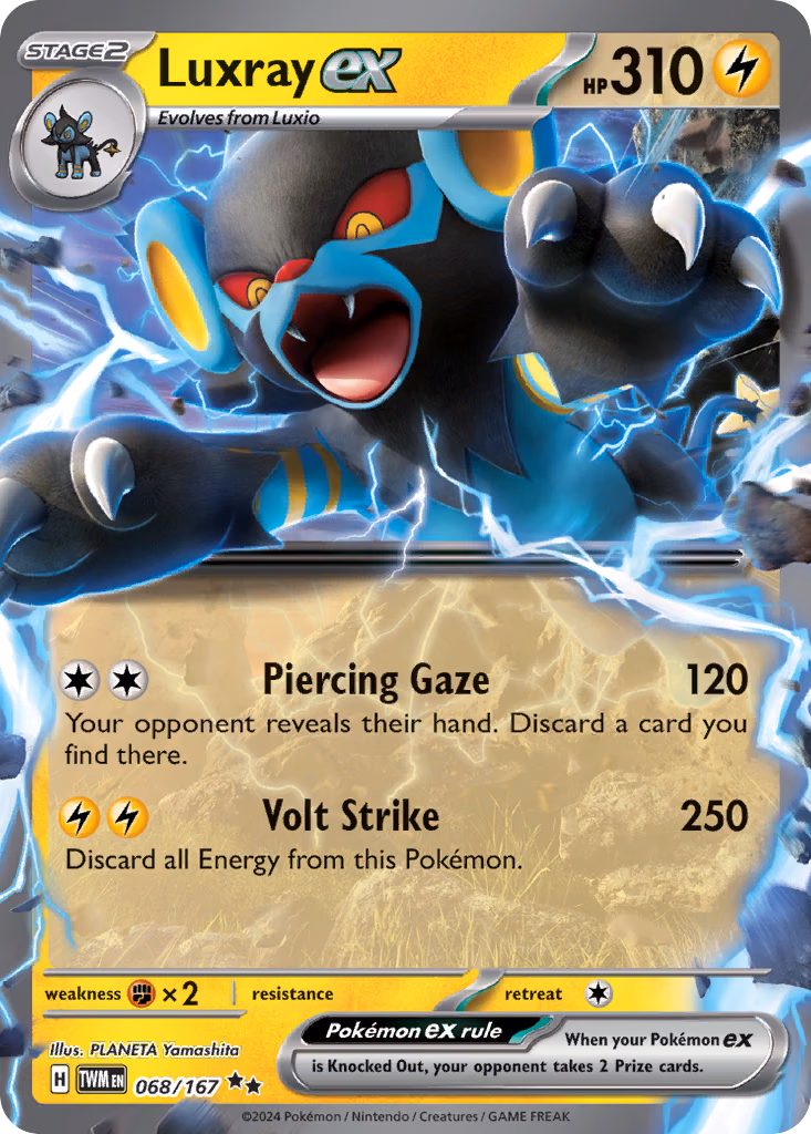 Luxray ex Pokemon card (068/167, Twilight Masquerade)