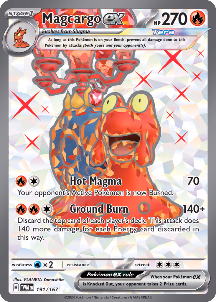 Magcargo ex Pokemon card (191/167, Twilight Masquerade)