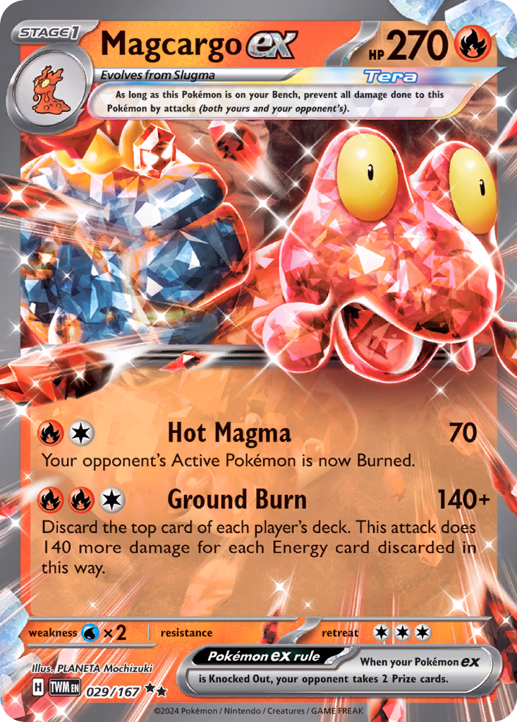 Magcargo ex Pokemon card (029/167, Twilight Masquerade)