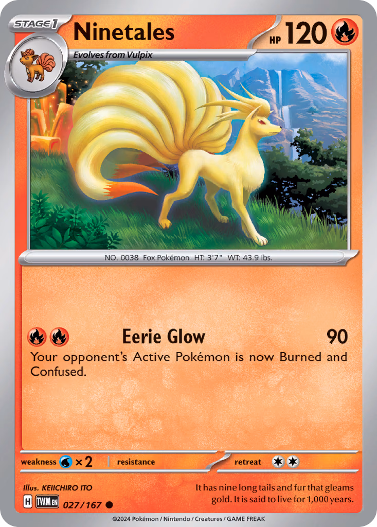 Ninetales Pokemon card (027/167, Twilight Masquerade)