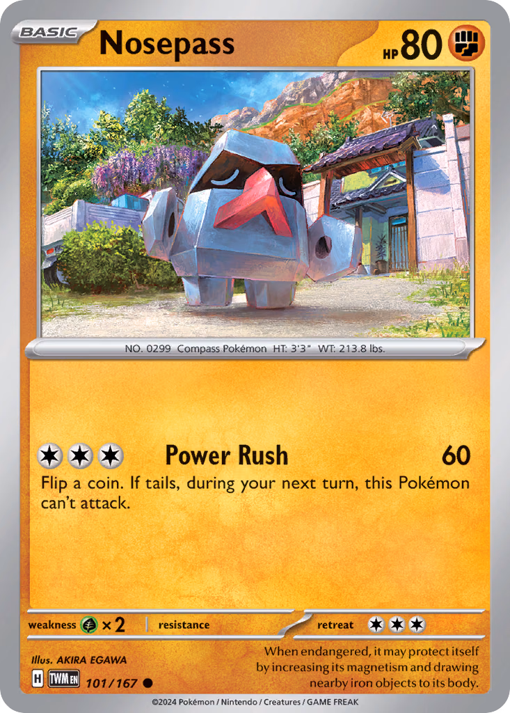 Nosepass Pokemon card (101/167, Twilight Masquerade)