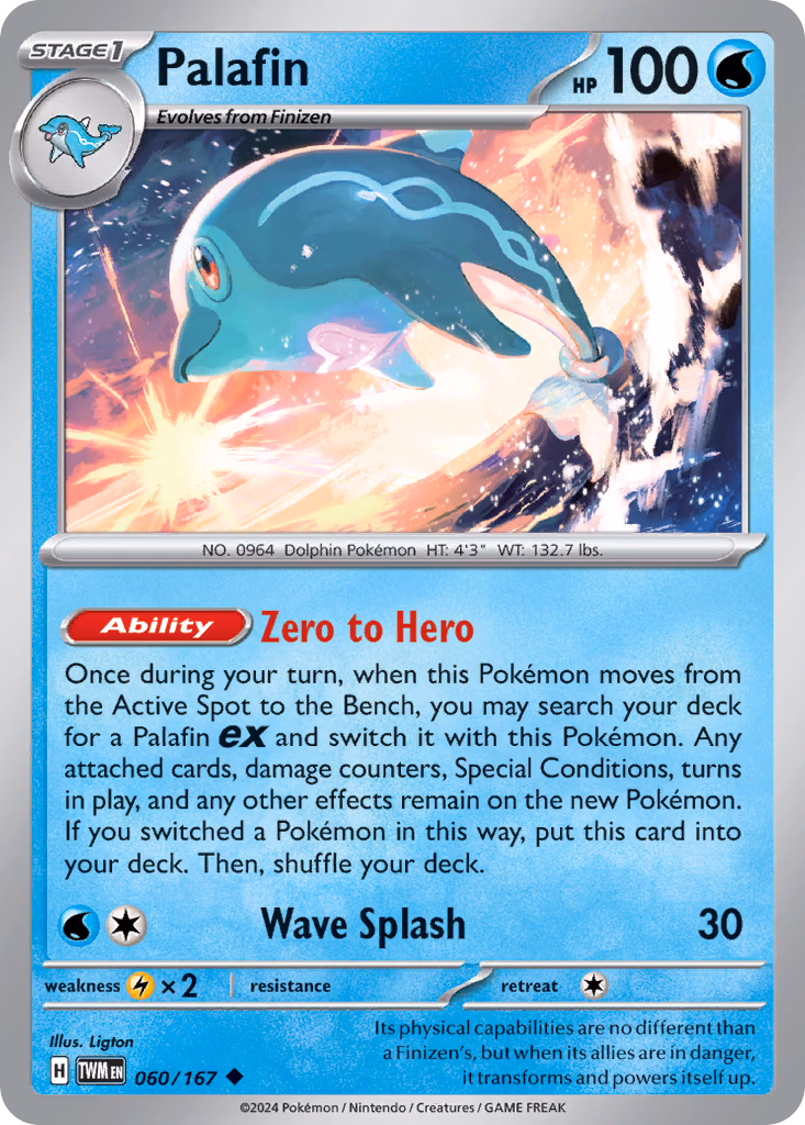 Palafin Pokemon card (060/167, Twilight Masquerade)