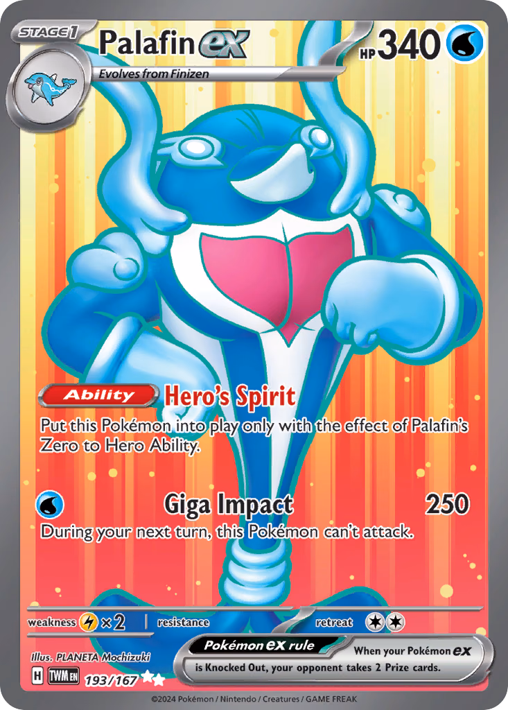 Palafin ex Pokemon card (193/167, Twilight Masquerade)
