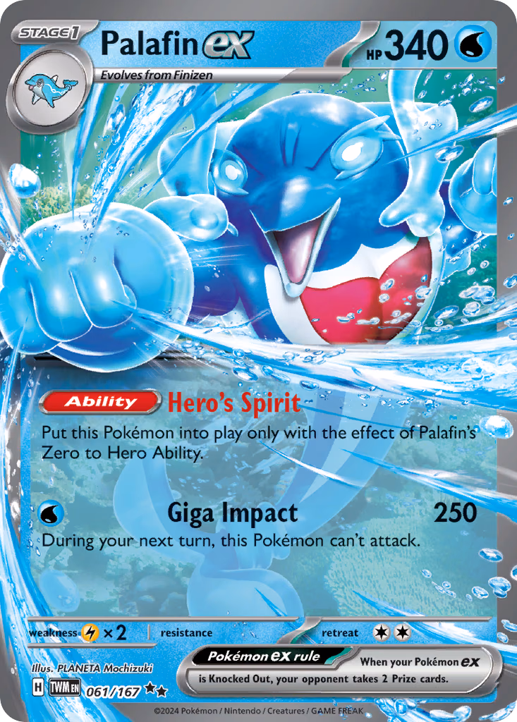 Palafin ex Pokemon card (061/167, Twilight Masquerade)