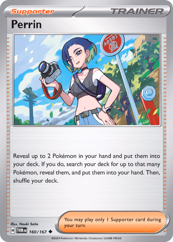 Perrin Pokemon card (160/167, Twilight Masquerade)