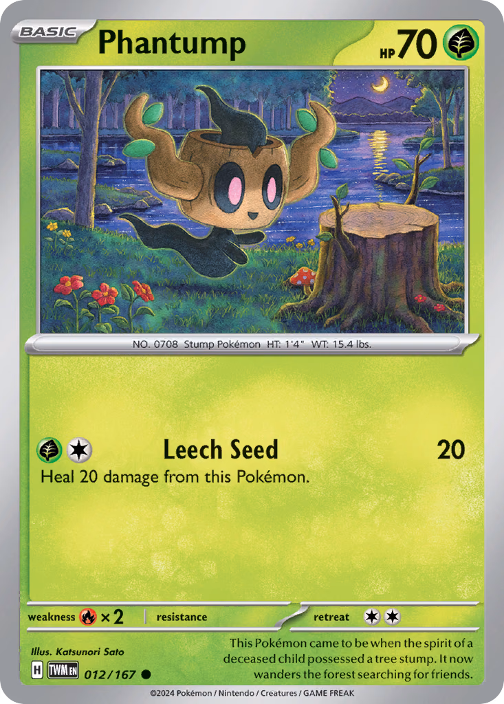 Phantump Pokemon card (012/167, Twilight Masquerade)
