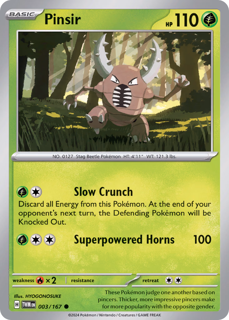 Pinsir Pokemon card (003/167, Twilight Masquerade)