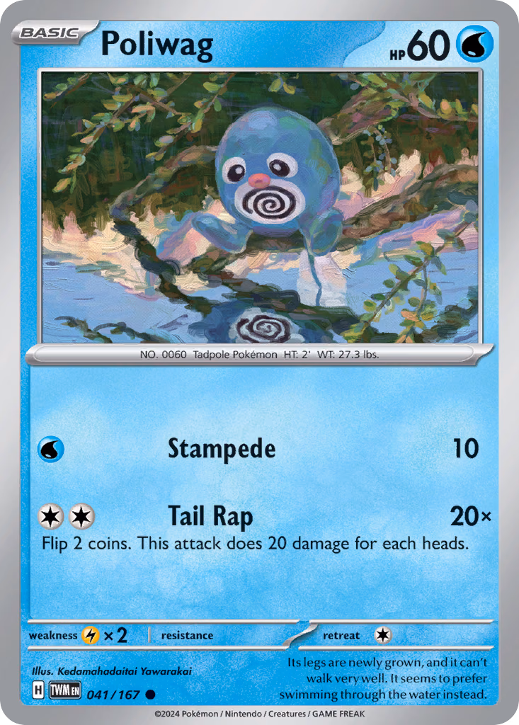 Poliwag Pokemon card (041/167, Twilight Masquerade)