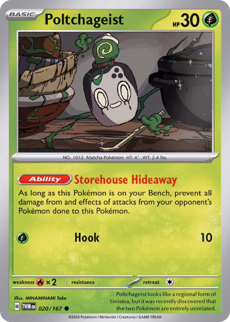 Poltchageist Pokemon card (020/167, Twilight Masquerade)