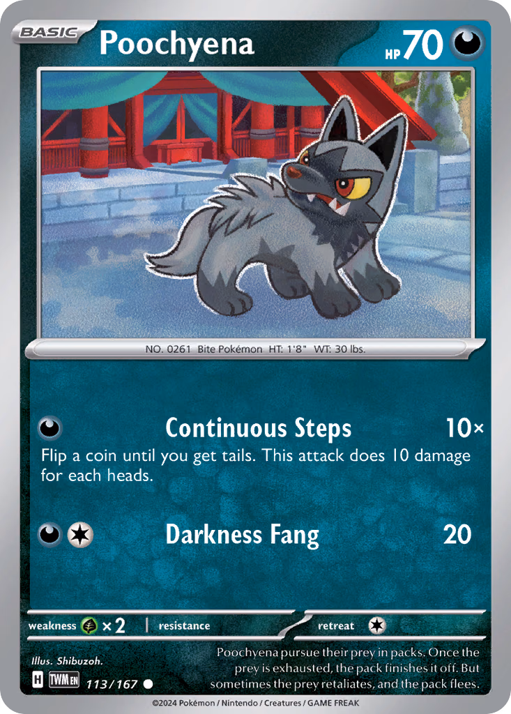 Poochyena Pokemon card (113/167, Twilight Masquerade)