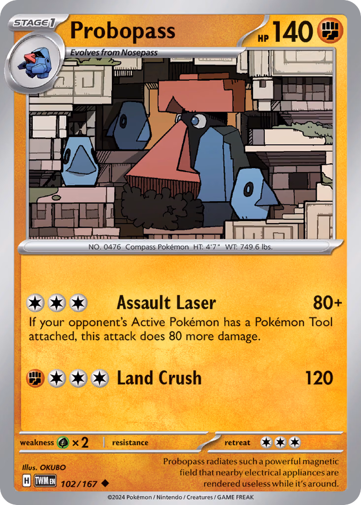 Probopass Pokemon card (102/167, Twilight Masquerade)
