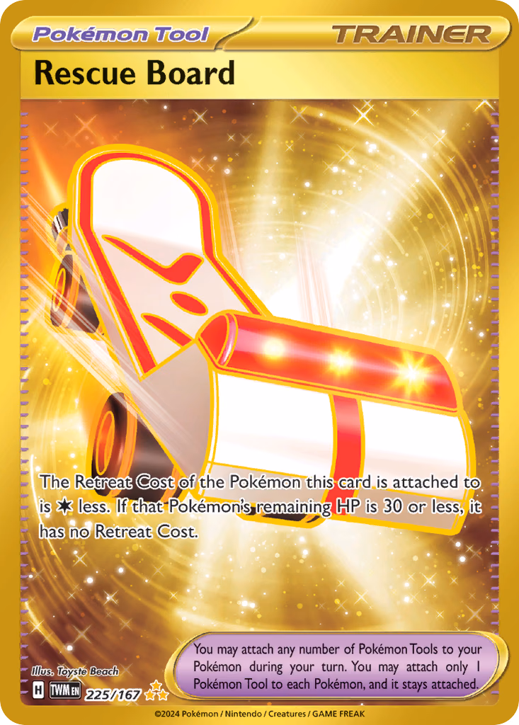 Rescue Board Pokemon card (225/167, Twilight Masquerade)