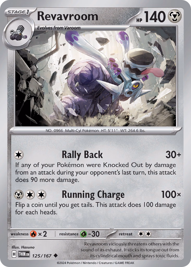 Revavroom Pokemon card (125/167, Twilight Masquerade)