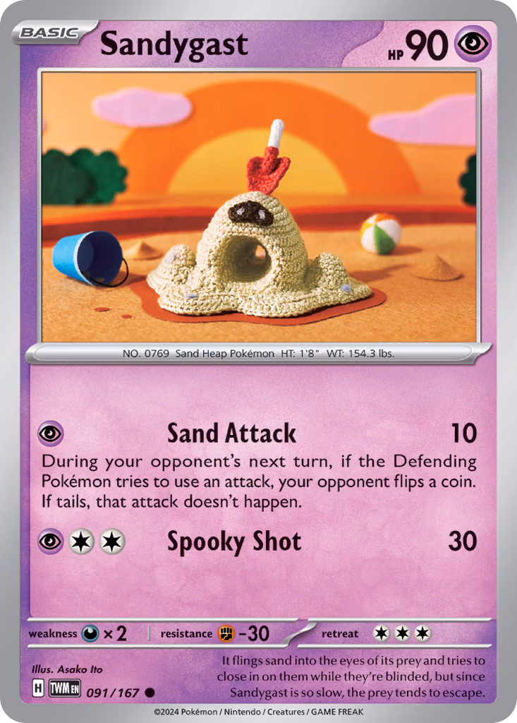 Sandygast Pokemon card (091/167, Twilight Masquerade)