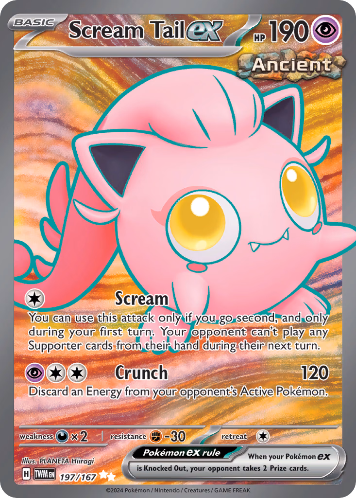 Scream Tail ex Pokemon card (197/167, Twilight Masquerade)