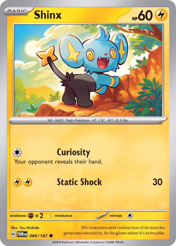 Shinx Pokemon card (066/167, Twilight Masquerade)