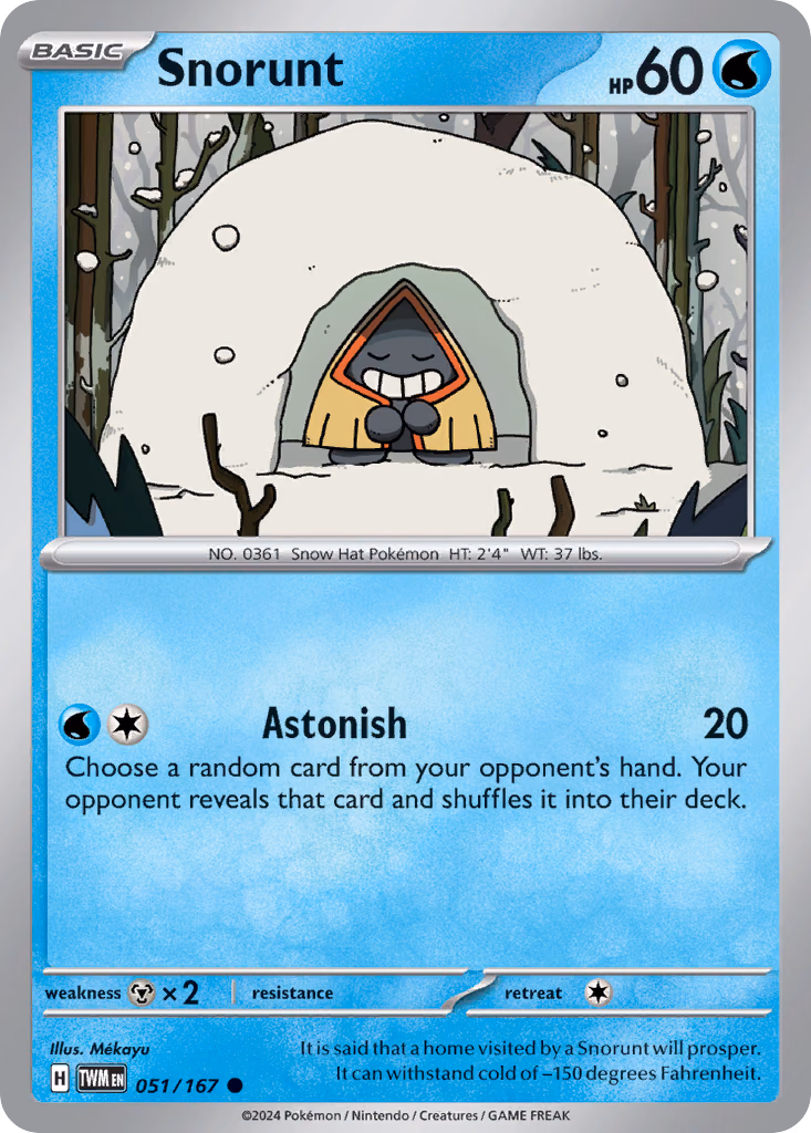 Snorunt Pokemon card (051/167, Twilight Masquerade)